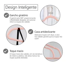 Kit 100 Cabides Veludo Infantil Slim Ultrafino Preto Foto mini  3