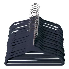 Kit 100 Cabides Veludo Infantil Slim Ultrafino Preto Foto  mini 1
