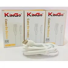 Kit 100 Cabo Dados Carga Kingo Type C 1m 2.1a Atacado Cor Branco Foto mini  2