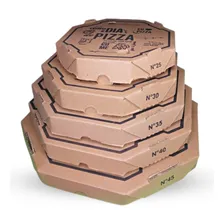 Kit 100 Caixa De Pizza 40 Cm Basic Delivery Pizzaria Cor Marrom-claro Foto mini 2