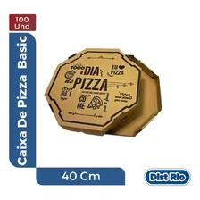 Kit 100 Caixa De Pizza 40 Cm Basic Delivery Pizzaria Cor Marrom-claro Foto mini 3