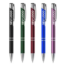 Kit 100 Canetas Personalizadas Metal Empresa Nome Brinde Top Acds Personalizados Foto mini  2