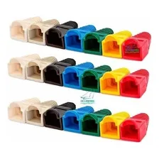 Kit 100 Capas Rj45 E 100 Rj45 Macho Cat5e Cabo Rede Cor Mista Foto mini 3
