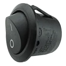 Kit 100 Chave Gangorra Redonda On/off 6a 250v 2t Preta Foto mini 1