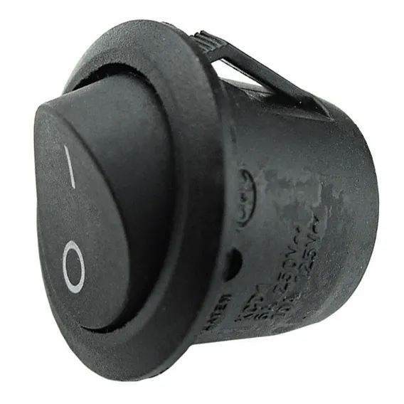 Kit 100 Chave Gangorra Redonda On/off 6a 250v 2t Preta Foto 1