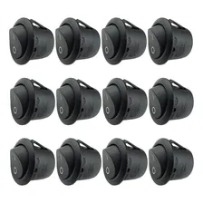 Kit 100 Chave Gangorra Redonda On/off 6a 250v 2t Preta Foto mini 2