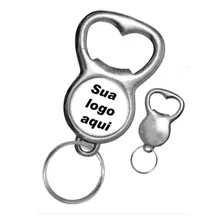 Kit 100 Chaveiro Personalizado Abridor Garrafa Redondo Cor Preto Foto mini 1