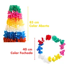 Kit 100 Colar Havaiano Flor Festa Carnaval Fantasia Atacado Cor Colorido Foto mini 4