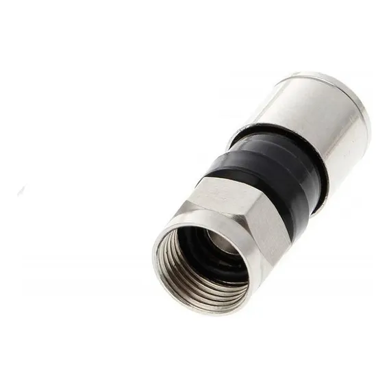 Kit 100 Conector Coaxial F Compressao Rg6 Foto 1