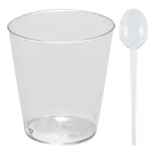 Kit 100 Copinho Potinho 25ml Brigadeiro Docinho + 100 Colher Cor Cristal/transparente Foto mini 4