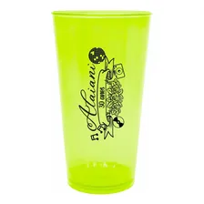 Kit 100 Copos Festa Caldereta 390ml Acrílico Personalizados Cor Verde Neon Foto  mini 1