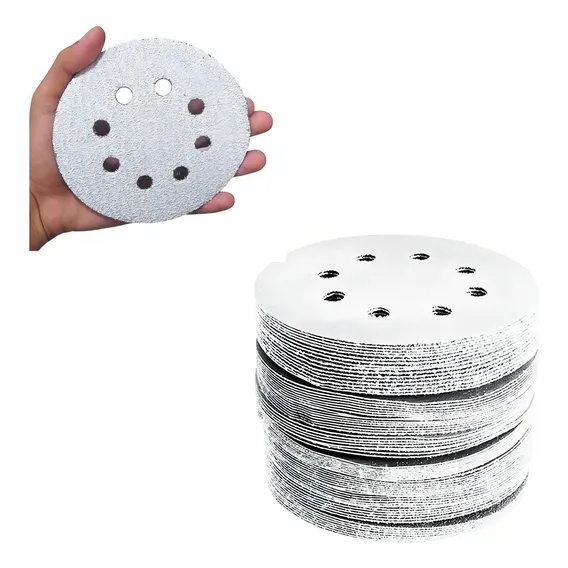 Kit 100 Disco De Lixa Branco 180mm Grão 100 - Starfer Foto 1