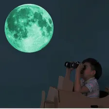 Kit 100 Estrelas E Super Lua 20cm Brilha Escuro Fluorescente Cor Verde Foto mini  2
