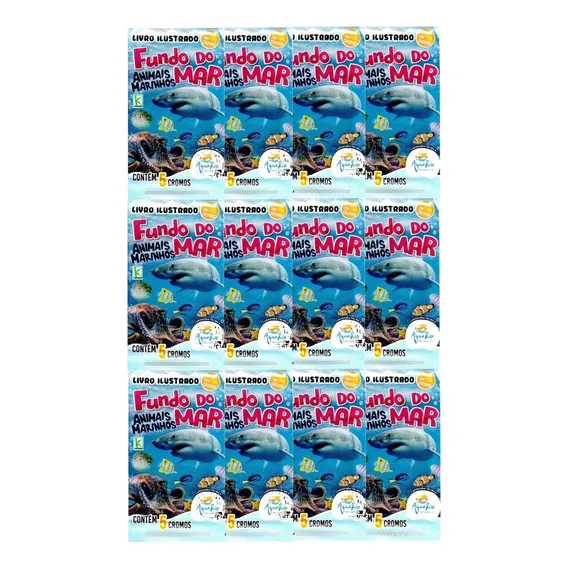 Kit 100 Figurinhas Álbum Fundo Do Mar Animais Marinho(20env) Personagem Animais Marinhos Foto 1
