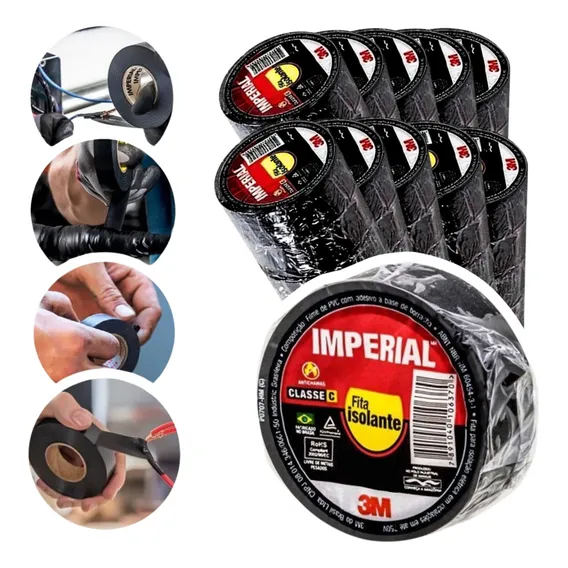 Kit 100 Fita Isolante Imperial Slim 18x20 Metros 3m Foto 1