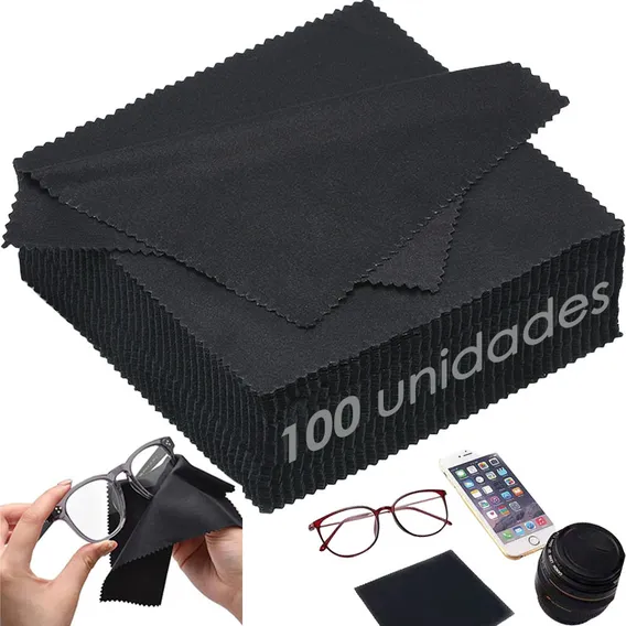 Kit 100 Flanelas Pretas Para Óculos Solar Ou Armação, Etc Foto 1