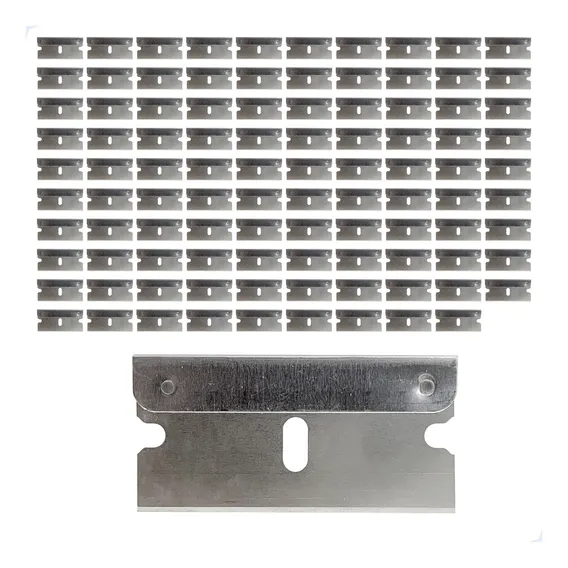 Kit 100 Laminas Aço Carbono Para Raspador Ratinho Insulfilm Foto 1