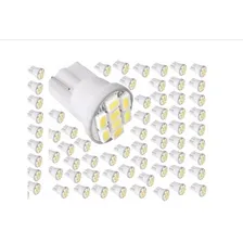 Kit 100 Lâmpadas T10 8 Led Branca Pingo Luz 6000k Atacado Foto  mini 1
