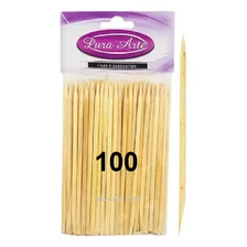 Kit 100 Lixas De Unha Mini + 100 Palitos Manicure Pedicure Colorida Foto mini 3