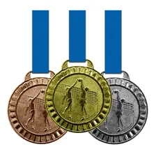 Kit 100 Medalhas Metal 45mm V么lei - Ouro Prata Bronze Foto mini 1