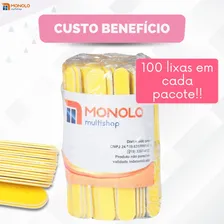 Kit 100 Mini Lixa De Unha Canário Manicure Pedicure 8cm Monolo Foto mini  3