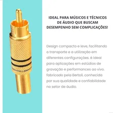 Kit 100 Plug Conector Rca Dourado Macho Metalico Preto Vermelho Bertô Foto mini  3