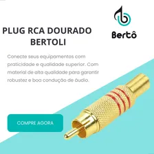 Kit 100 Plug Conector Rca Dourado Macho Metalico Preto Vermelho Bertô Foto mini  2
