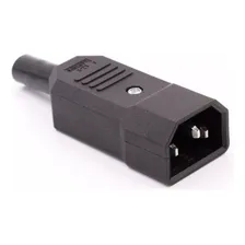Kit 100 Plugs Ac Tripolar C14 10a Macho Tomada Pino Cor Preto Foto mini 1