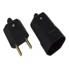 Kit 100 Plugue Tomada Macho 2p 10a Padrao Preto Extencao 127/220v Foto mini 1