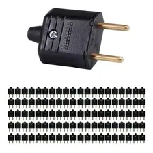 Kit 100 Plugue Tomada Macho 2p 10a Padrao Preto Extencao 127/220v Foto mini 3