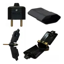 Kit 100 Plugue Tomada Macho 2p 10a Padrao Preto Extencao 127/220v Foto mini 2