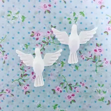 Kit 100 Pombinhos Divino Espirito Santo Resina Batizado Cor Branco Foto mini  2