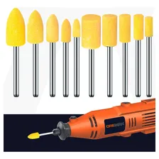 Kit 100 Ponta Montada Rebolo Amarelo Haste 3mm Para RetÃfica Foto mini 3