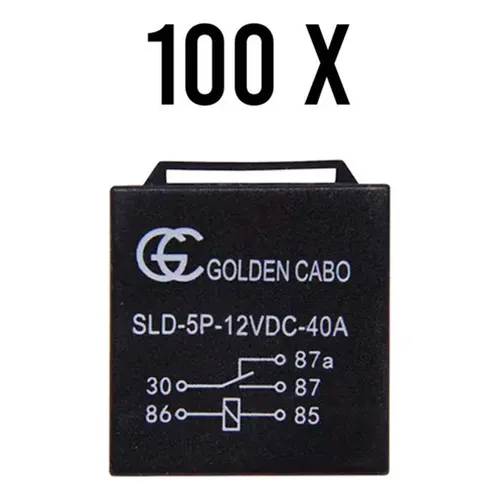 Kit 100 Relé Auxiliar Automotivo Universal 5 Pinos 40 A 12v Cinoy Foto 1