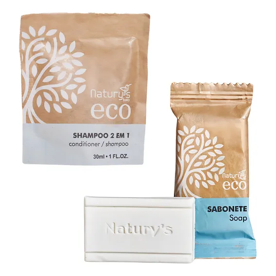 Kit 100 sabonetes 15g e 100 shampoo 30ml Hotel Ecológico Foto 1