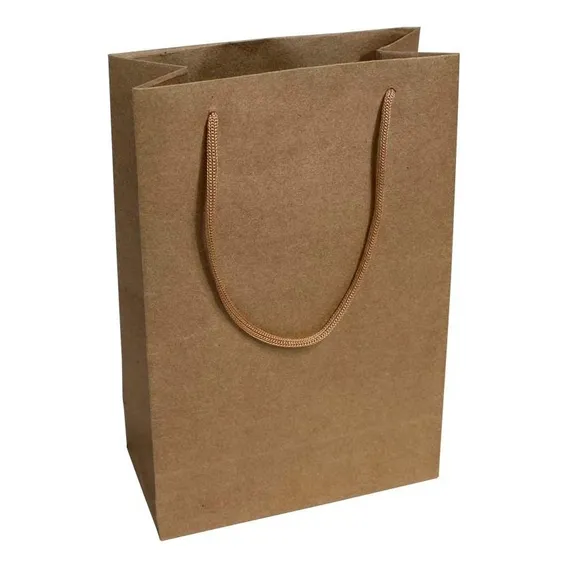 Kit 100 Sacolas Papel Kraft Presente 25x17x6cm Bolsa Festa Onstore Foto 1