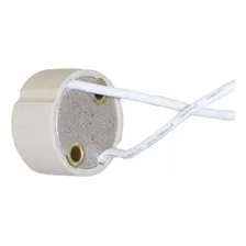 Kit 100 Soquete Bocal Lampada Dicroica Gu10 Ceramica Rabicho Foto mini 3