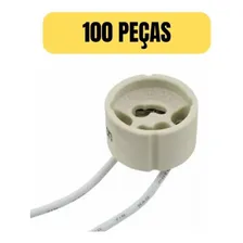 Kit 100 Soquete Bocal Lampada Dicroica Gu10 Ceramica Rabicho Foto mini 1