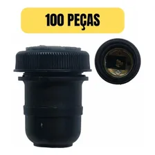 Kit 100 Soquete Coluna Com Rosca Para Abajur Lustre Preto Foto mini 1