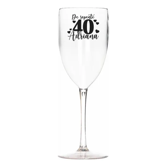 Kit 100 Taças Vinho/drink 420ml Acrílica Personalizadas Cor Cristal Foto 1