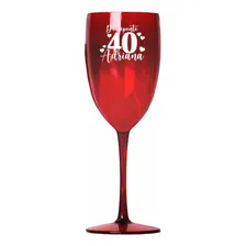 Kit 100 Taças Vinho/drink 420ml Acrílica Personalizadas Cor Rubi Foto  mini 1