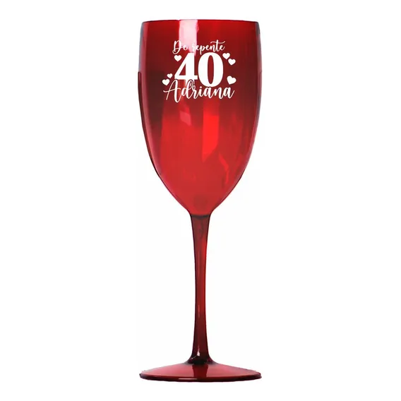 Kit 100 Taças Vinho/drink 420ml Acrílica Personalizadas Cor Rubi Foto 1