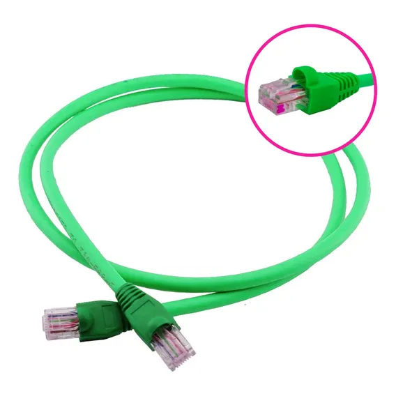 Kit 100 Un Cabo Rede 1,5m Cat6 Furukawa Gigalan Rj45 Verde Foto 1