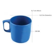 Kit 100 Un Caneca Plástica Para Merenda Escolar Azul 350 Foto mini  3