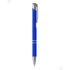 Kit 100 Unidades Caneta De Metal Mod Er143b Lisa Tinta Azul Foto mini 1