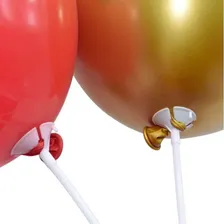 Kit 100 Varetas 30cm Com Suporte Pega Balão Transparente Foto mini  3