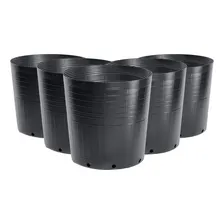 Kit 100 Vasos Preto P/ Embalagem De Mudas Sem Alça 25 Litros Foto mini 1