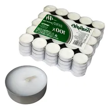 Kit 100 Velas Rechaud Difusor Flutuante Foundue Branca Foto mini 1