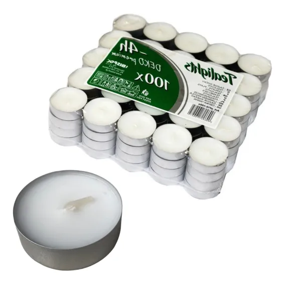 Kit 100 Velas Rechaud Difusor Flutuante Foundue Branca Foto 1