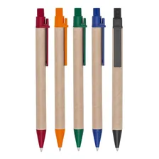 Kit 1000 Canetas Recicláveis Ecólogica Personalizada Tinta Azul Exterior Cores Foto mini 2